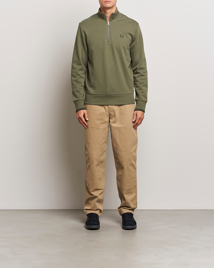 Herre | Gensere | Fred Perry | Half Zip Sweatshirt Laurel Green