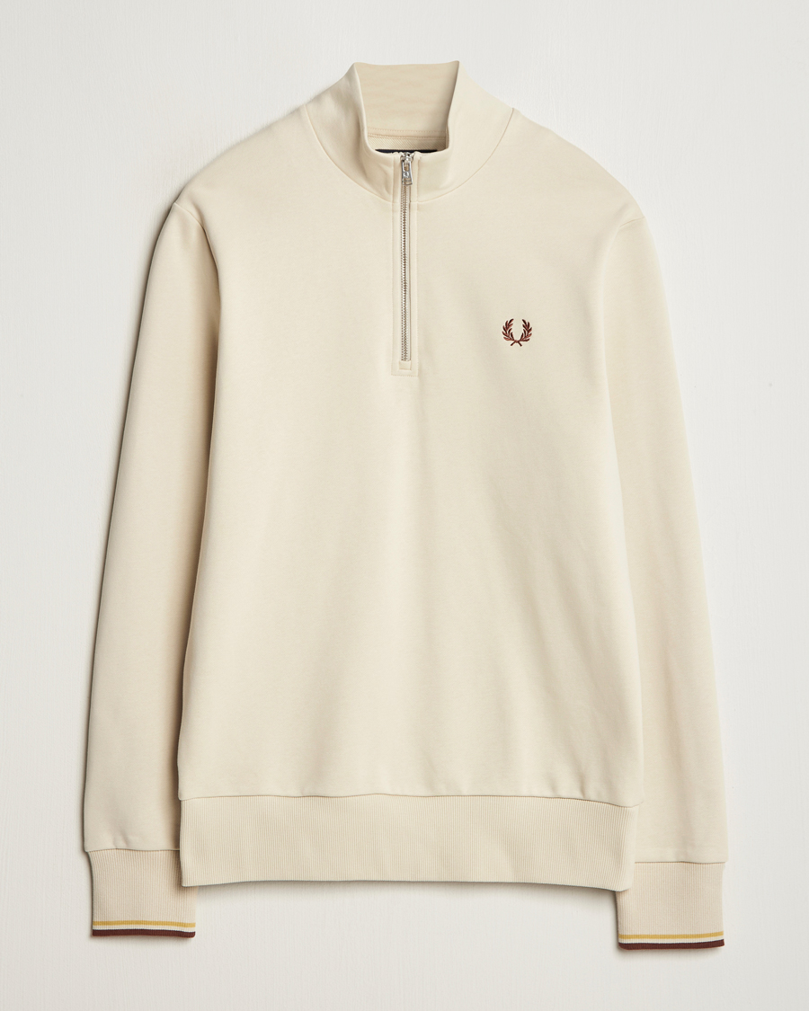 Herre | Gensere | Fred Perry | Half Zip Sweatshirt Oatmeal