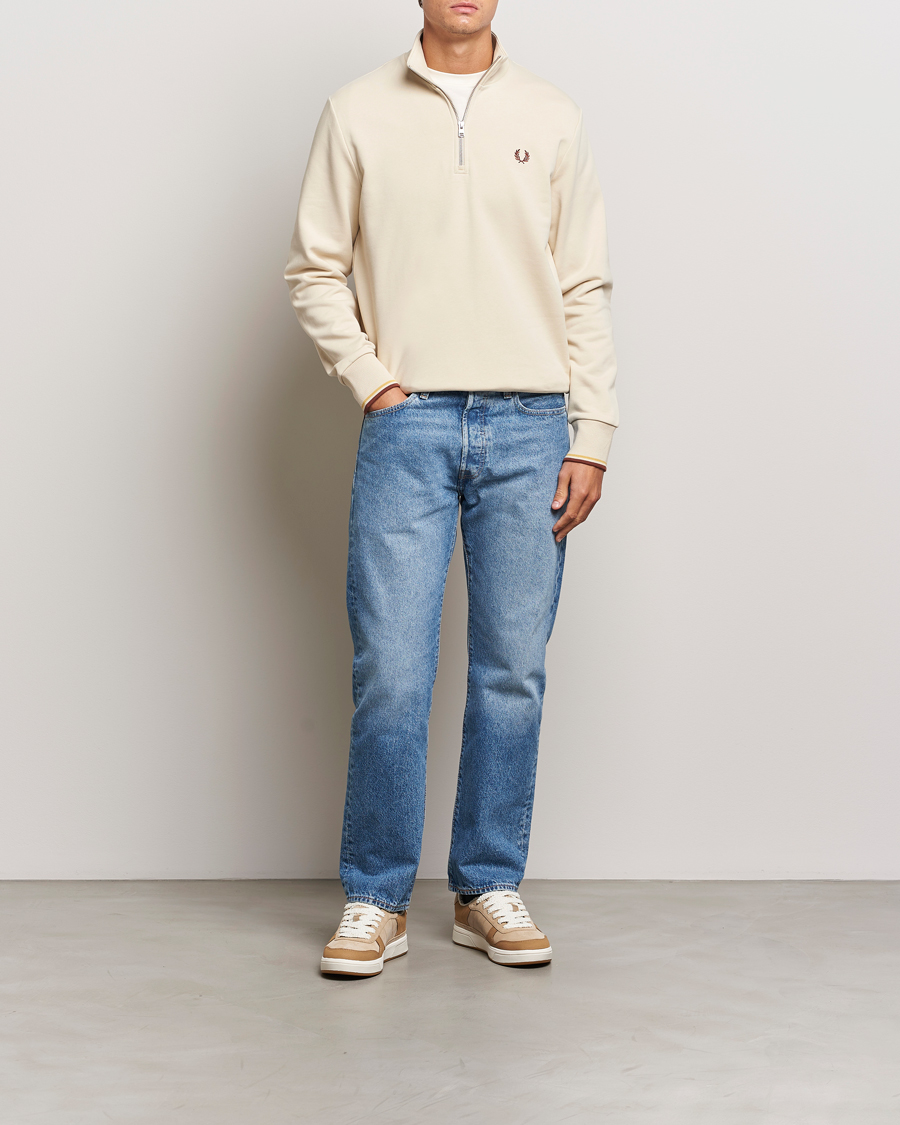Herre | Gensere | Fred Perry | Half Zip Sweatshirt Oatmeal