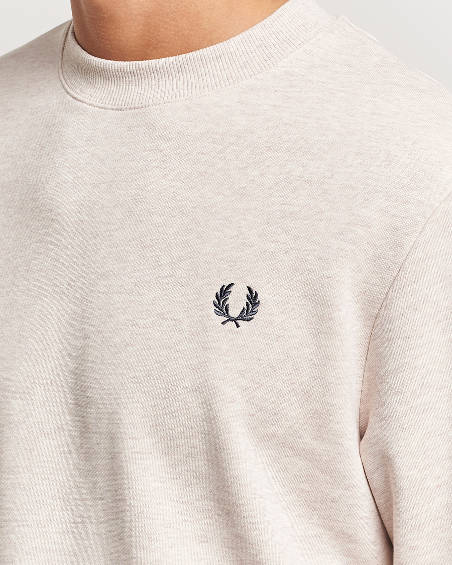 Herre | Gensere | Fred Perry | Crew Neck Sweatshirt Oatmeal Melange