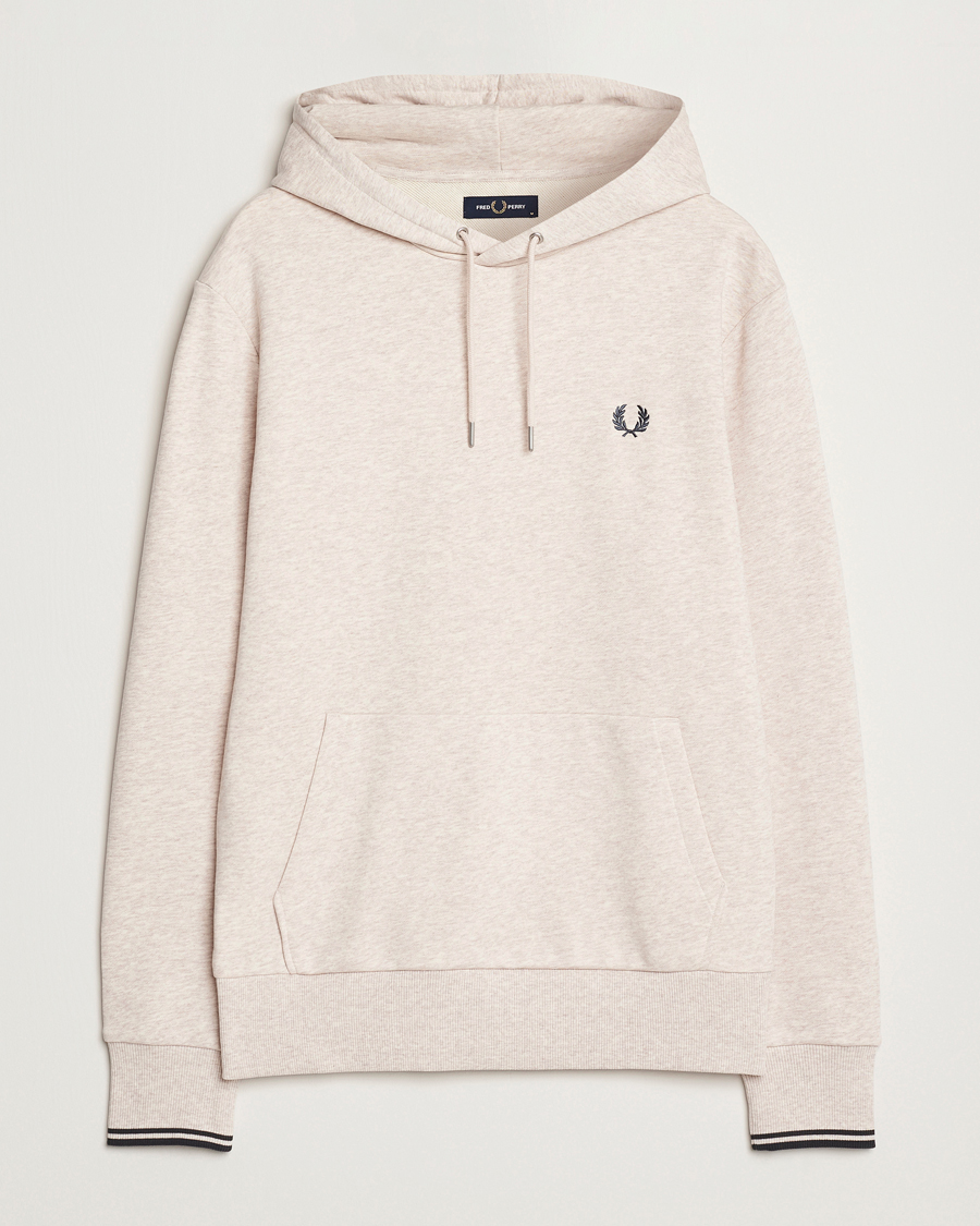 Herre | Gensere | Fred Perry | Tipped Hoodie Oatmeal Melange