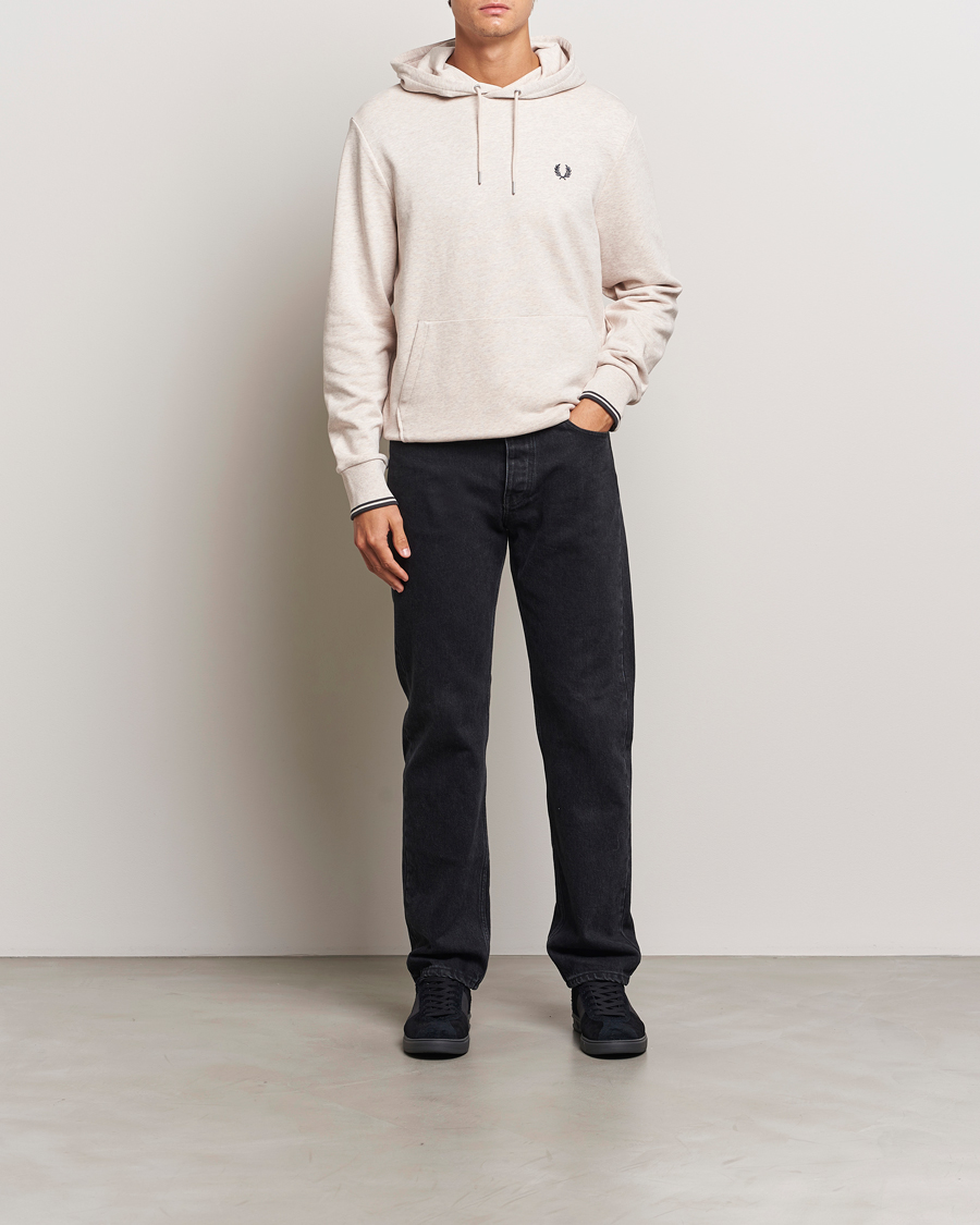 Herre | Gensere | Fred Perry | Tipped Hoodie Oatmeal Melange