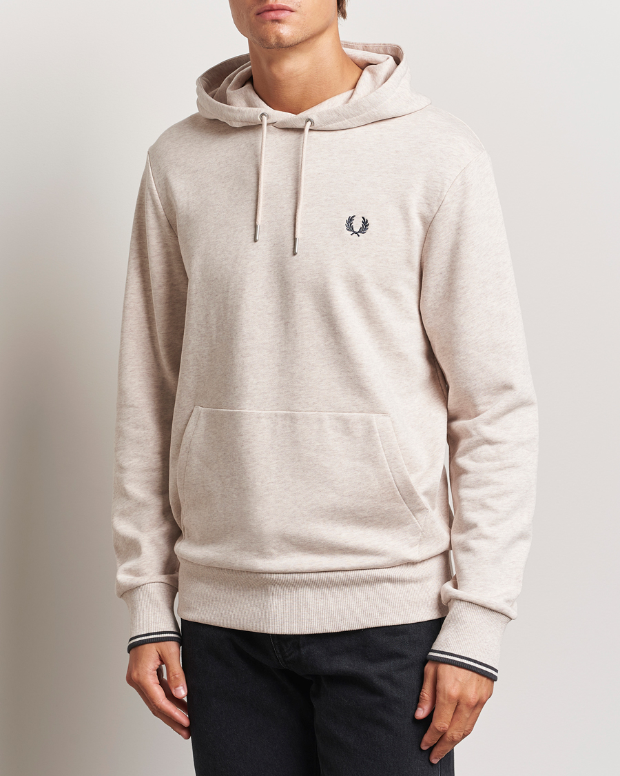 Herre | Gensere | Fred Perry | Tipped Hoodie Oatmeal Melange