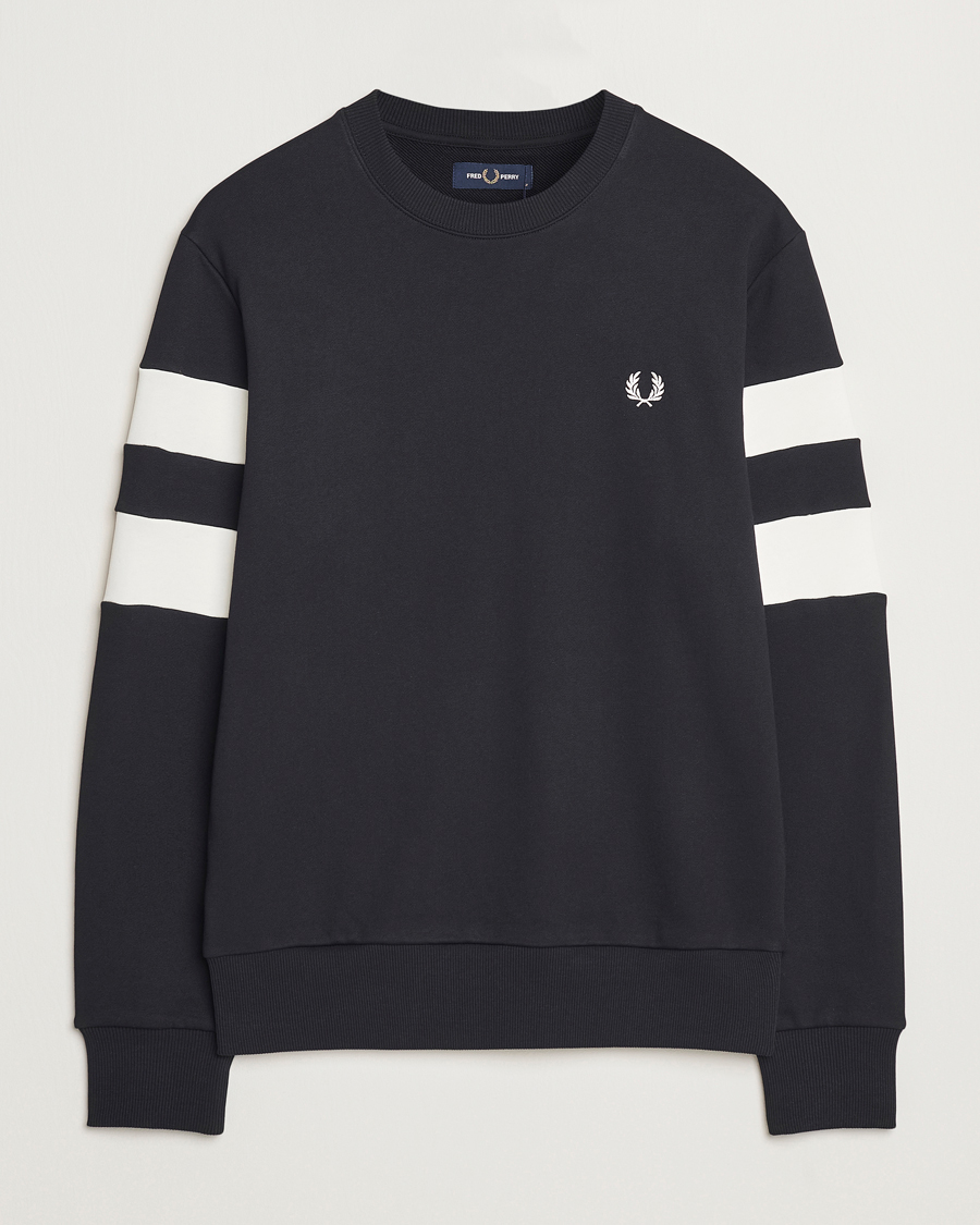 Herre | Gensere | Fred Perry | Tipped Sleeve Crew Neck Sweatshirt Black