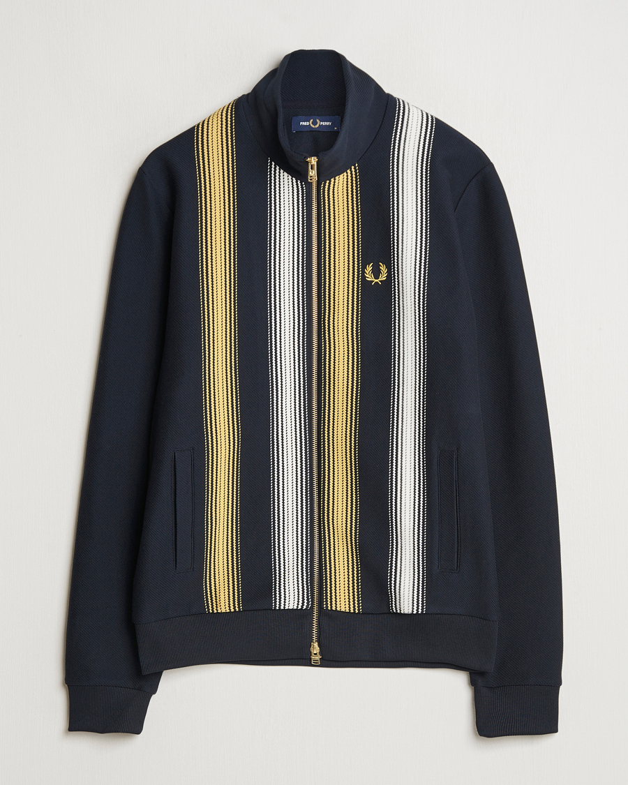 Herre | Gensere | Fred Perry | Ombre Striped Track Jacket Navy