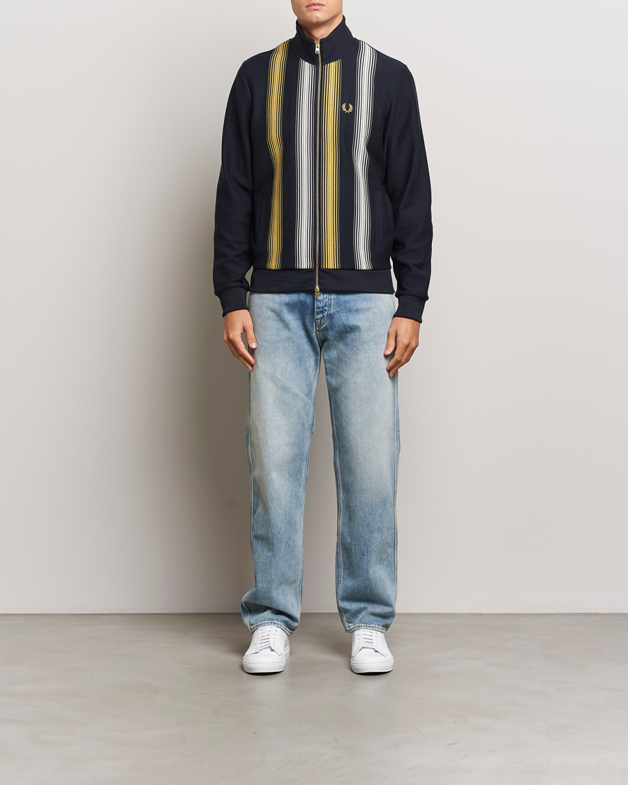 Herre | Gensere | Fred Perry | Ombre Striped Track Jacket Navy