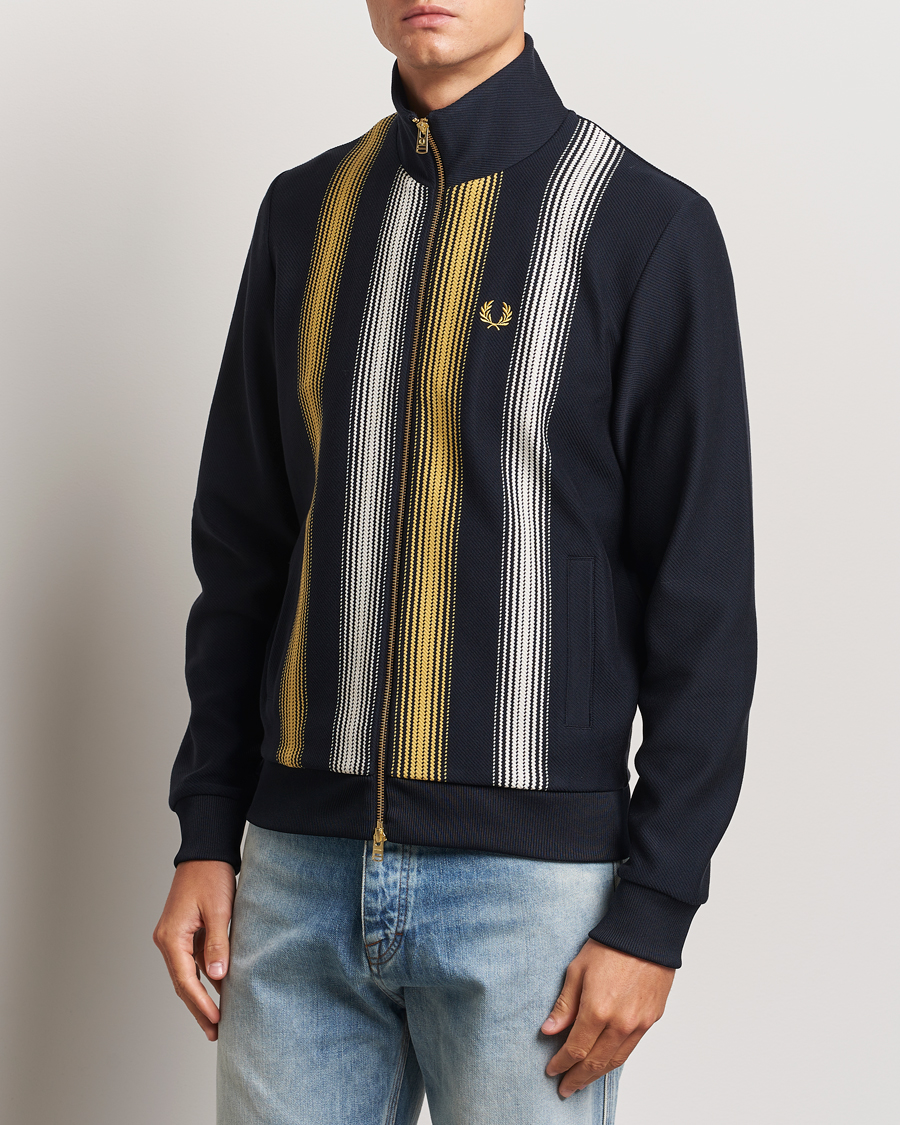 Herre | Gensere | Fred Perry | Ombre Striped Track Jacket Navy