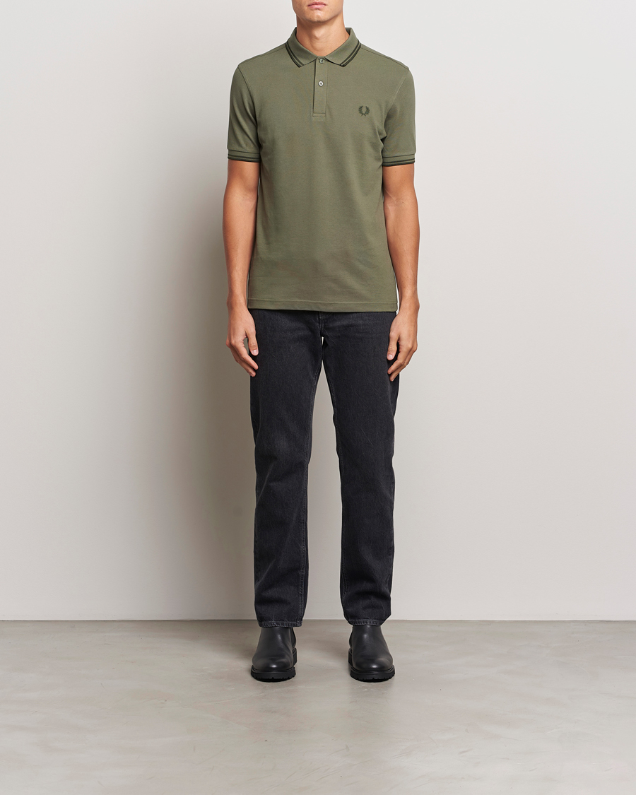 Herre | Pikéer | Fred Perry | Twin Tipped Shirt Laurel Green