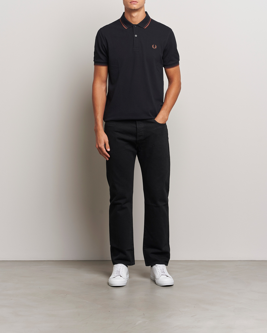 Herre | Pikéer | Fred Perry | Twin Tipped Shirt Black