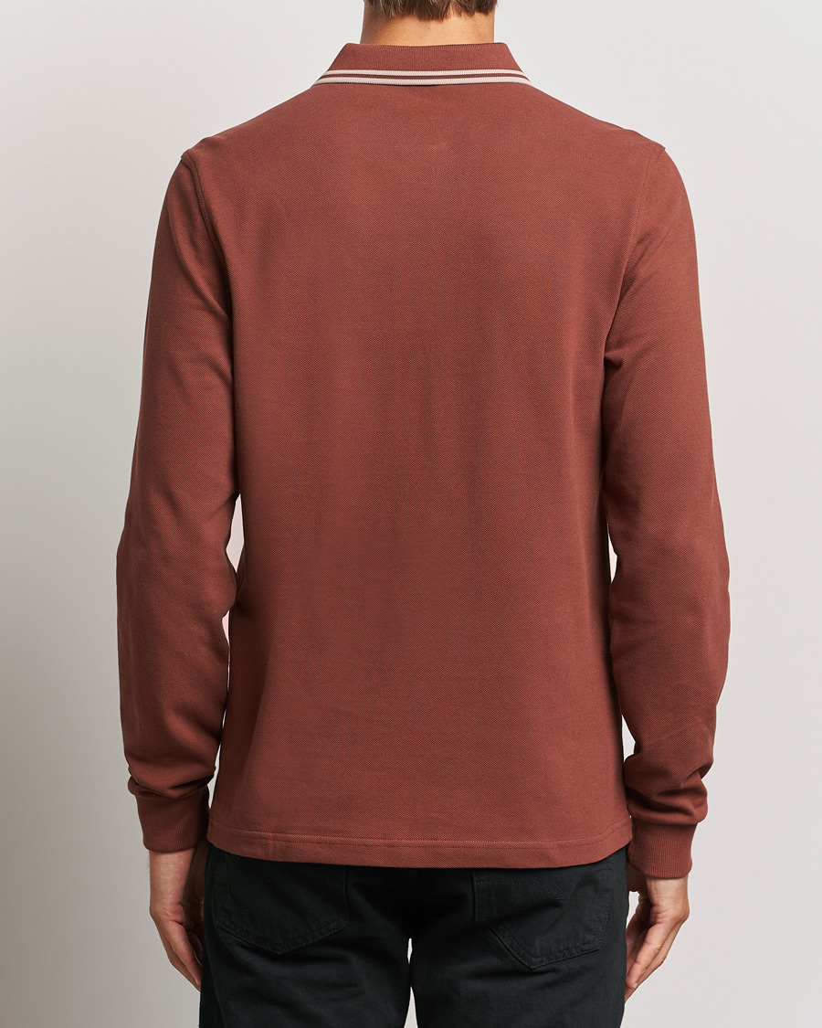 Herre | Gensere | Fred Perry | Twin Tipped Long Sleeve Polo Shirt Whiskey Brown