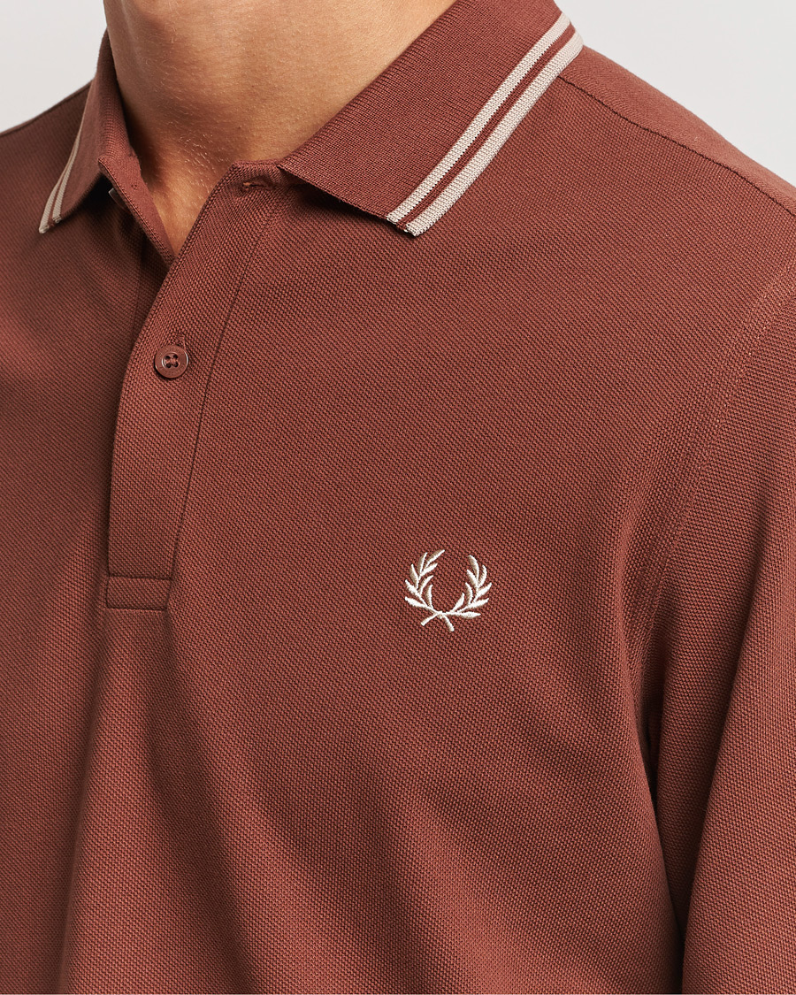 Herre | Gensere | Fred Perry | Twin Tipped Long Sleeve Polo Shirt Whiskey Brown