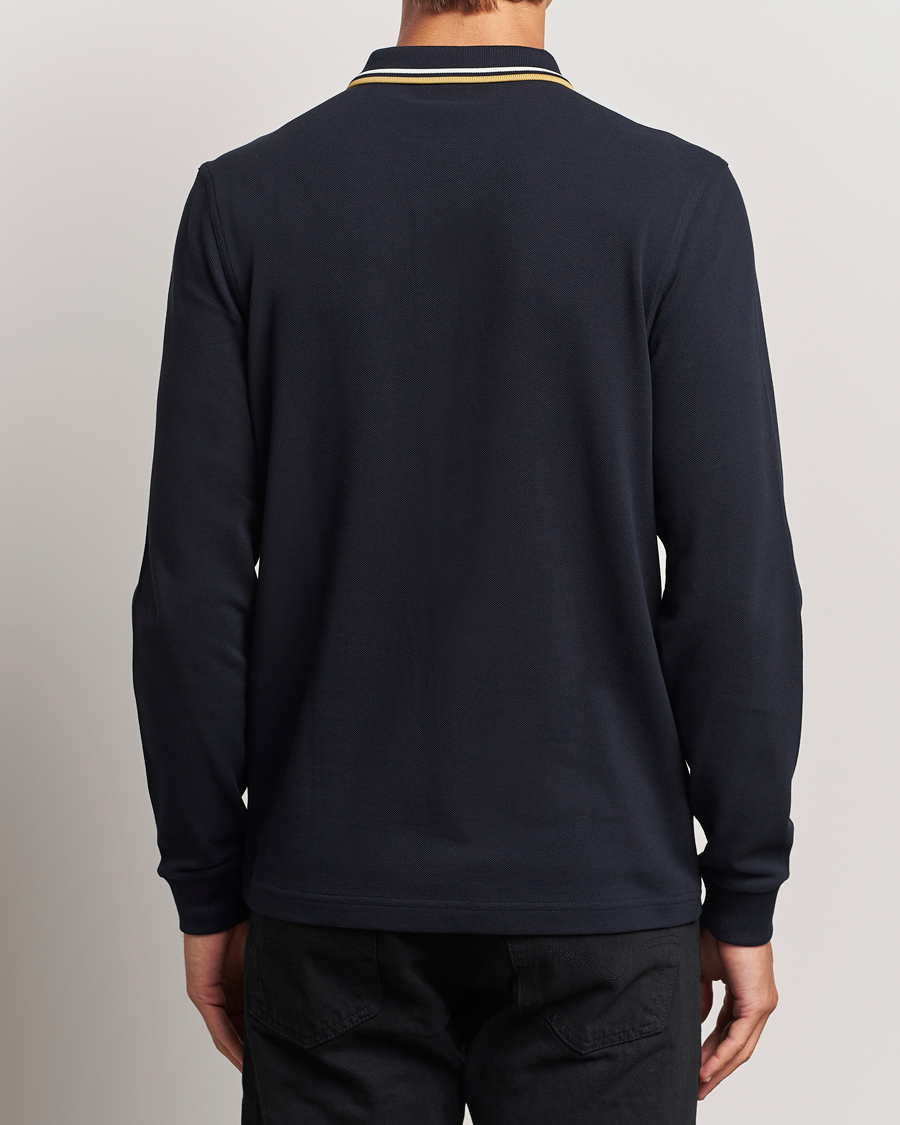 Herre | Gensere | Fred Perry | Twin Tipped Long Sleeve Polo Shirt Navy