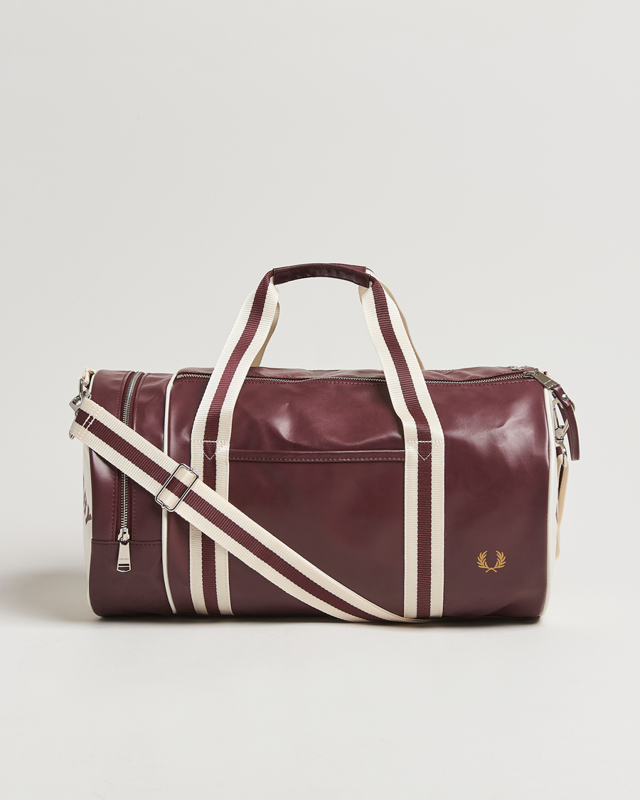 Herre | Fred Perry Classic Barrel Bag Oxblood/Ecru | Fred Perry | Classic Barrel Bag Oxblood/Ecru