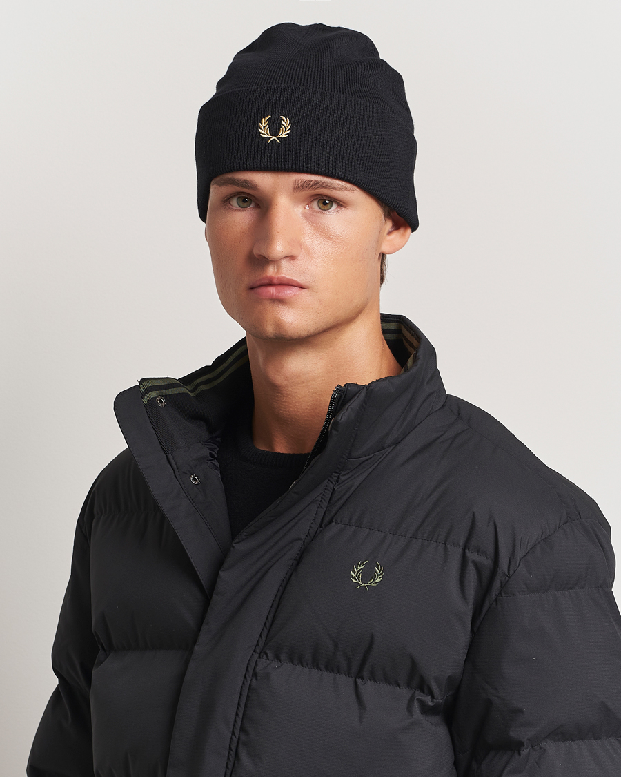 Herre | Fred Perry Merino Wool Beanie Black | Fred Perry | Merino Wool Beanie Black