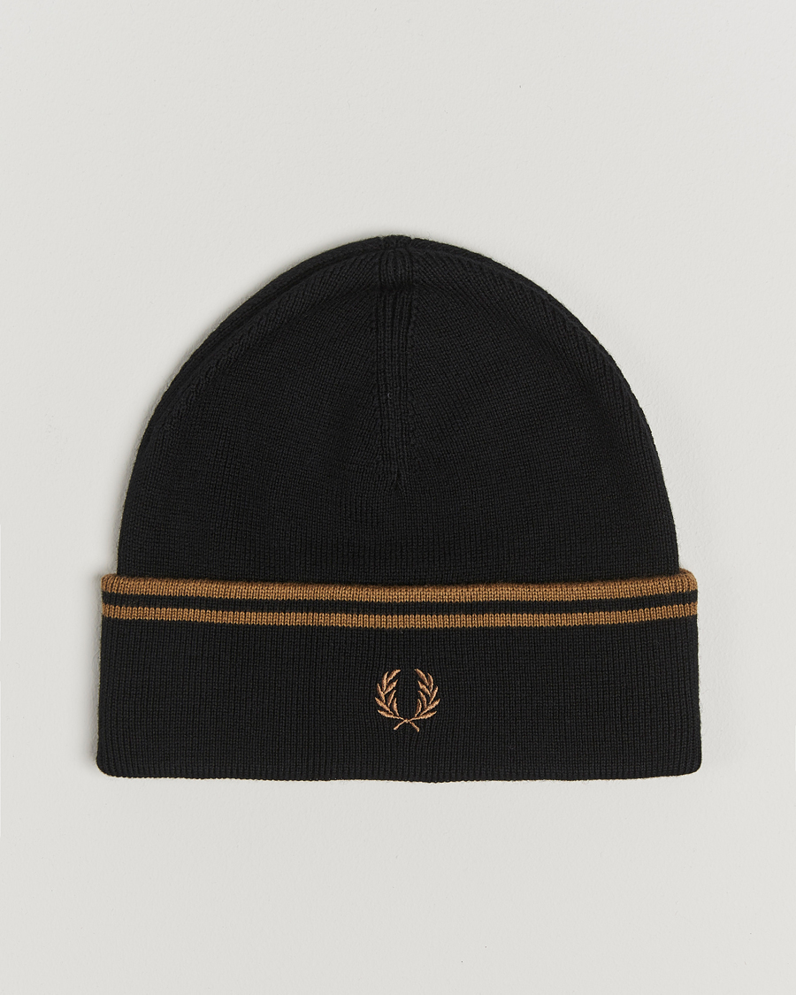 Herre | Fred Perry Twin Tipped Merino Beanie Black | Fred Perry | Twin Tipped Merino Beanie Black