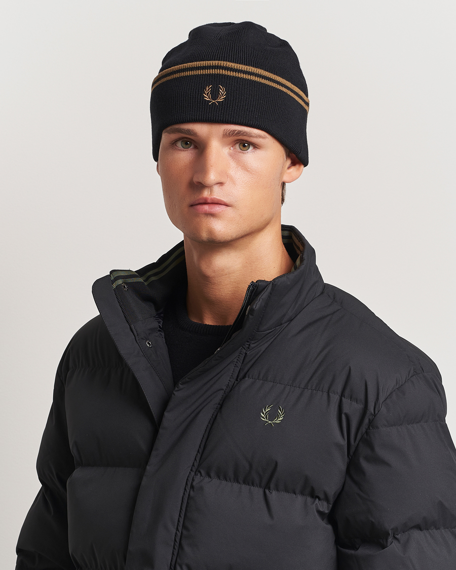 Herre | Fred Perry Twin Tipped Merino Beanie Black | Fred Perry | Twin Tipped Merino Beanie Black