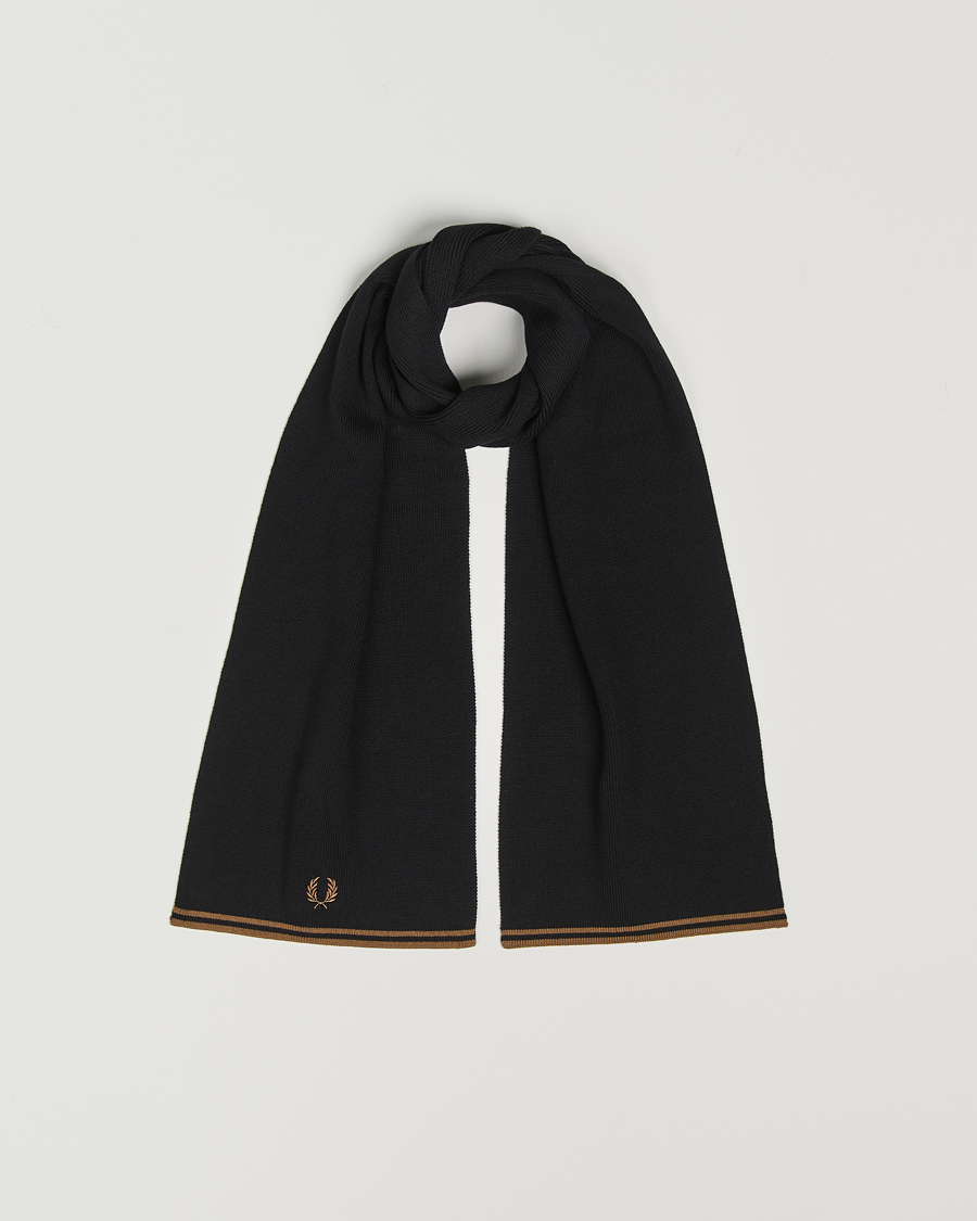 Herre | Fred Perry Twin Tipped Merino Wool Scarf Black | Fred Perry | Twin Tipped Merino Wool Scarf Black