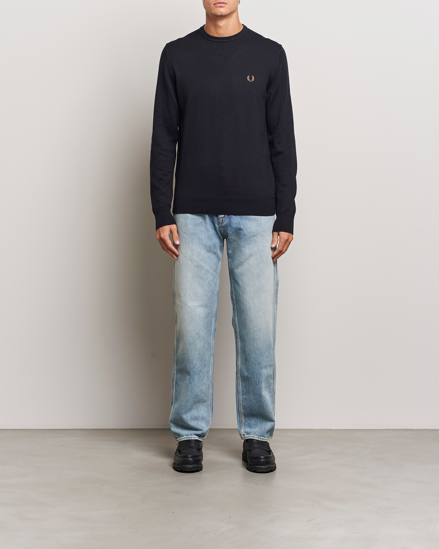 Herre | Gensere | Fred Perry | Classic Crew Neck Jumper Navy