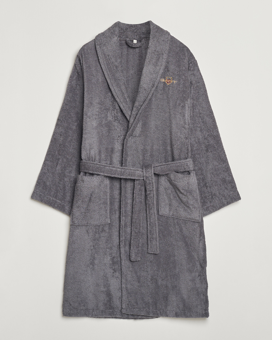 Herre | Pyjamaser og badekåper | GANT | Archive Shield Terry Robe Anchor Grey