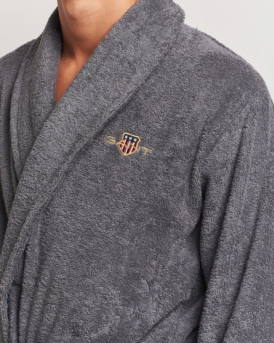 Herre | Pyjamaser og badekåper | GANT | Archive Shield Terry Robe Anchor Grey