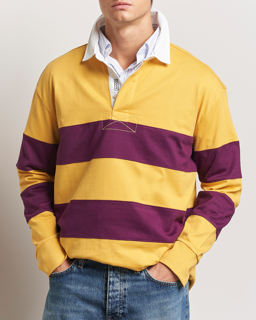 Herre | Gensere | GANT | Block Stripe Heavy Rugger Faded Sunset