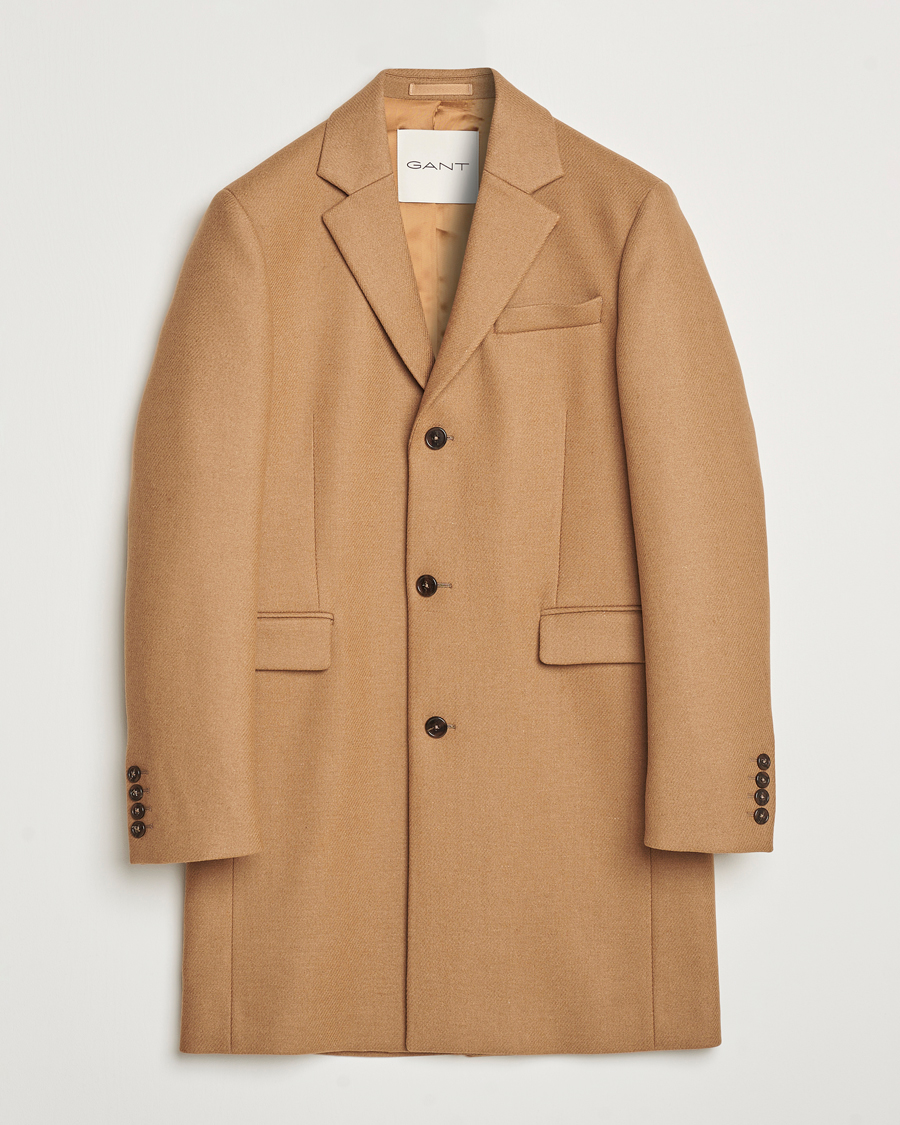 Herre | Jakker | GANT | Classic Wool Coat Mustard Beige