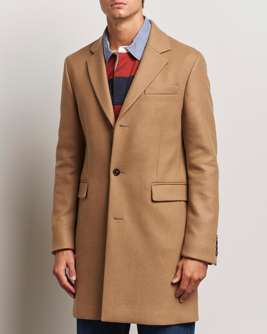 Herre | Jakker | GANT | Classic Wool Coat Mustard Beige