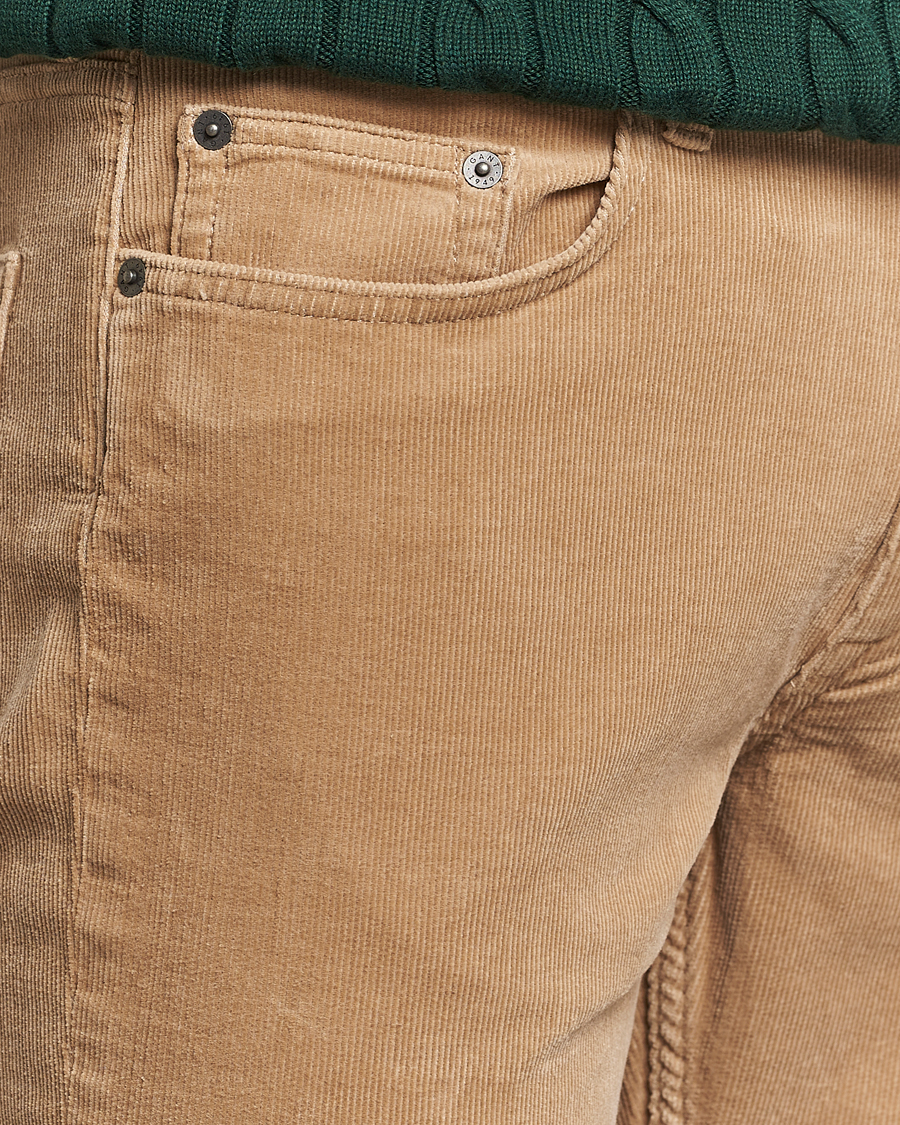 Herre | Bukser | GANT | Cord 5-Pocket Jeans Dark Khaki