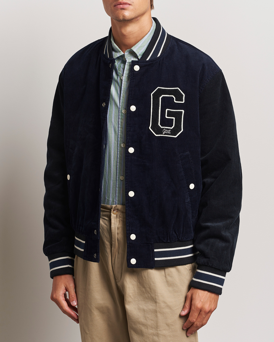 Herre | Jakker | GANT | Cord Varsity Jacket Evening Blue