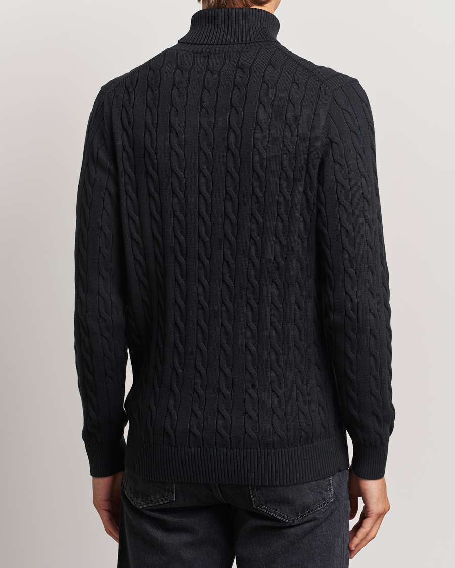 Herre | Gensere | GANT | Cotton Cable Turtle Neck Black