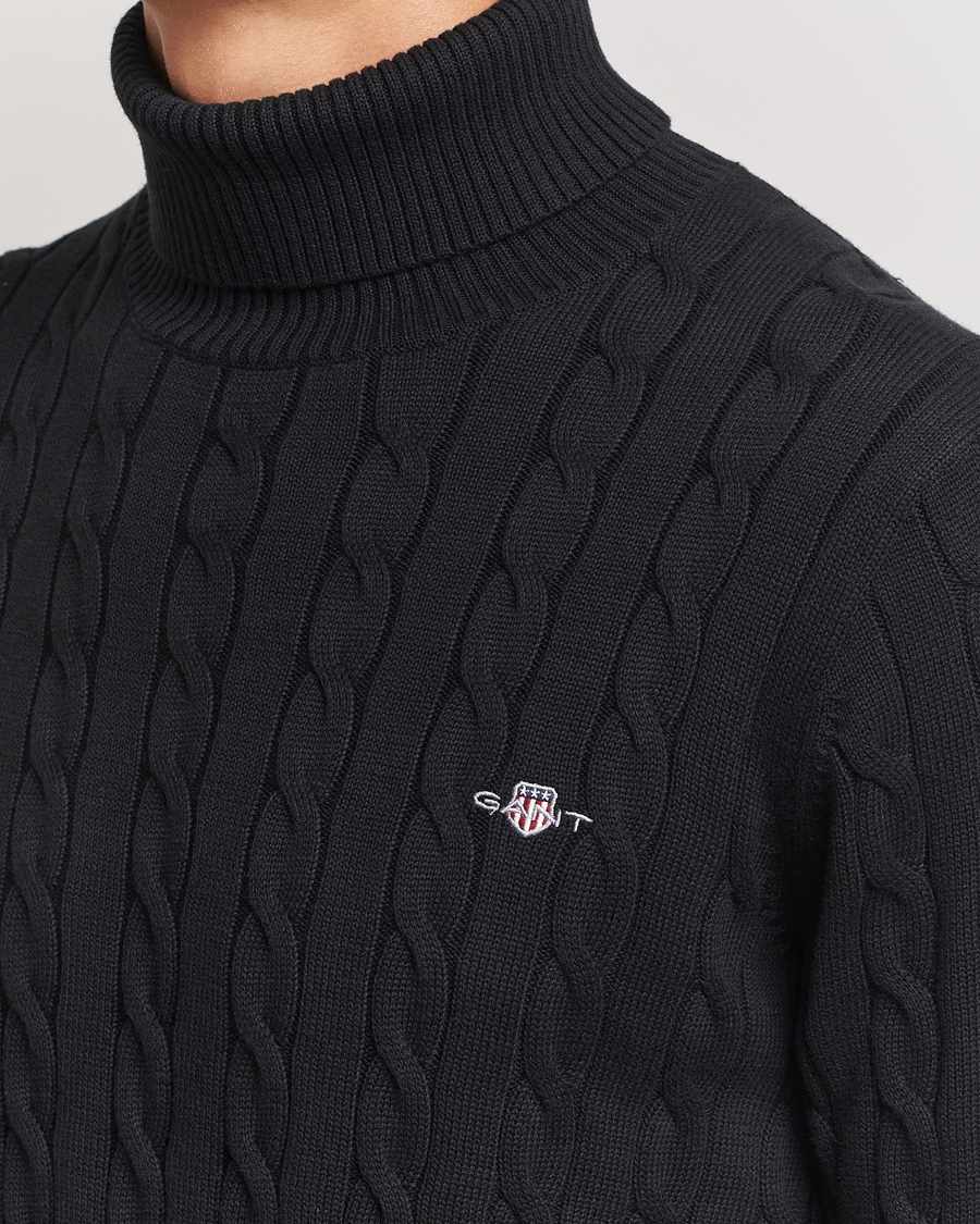 Herre | Gensere | GANT | Cotton Cable Turtle Neck Black