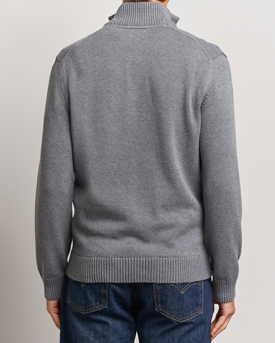 Herre | Gensere | GANT | Casual Cotton Half Zip Dark Grey Melange