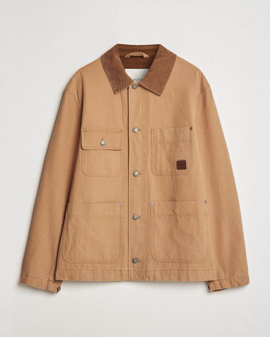 Herre | Jakker | GANT | Cotton Work Jacket Roasted Walnut