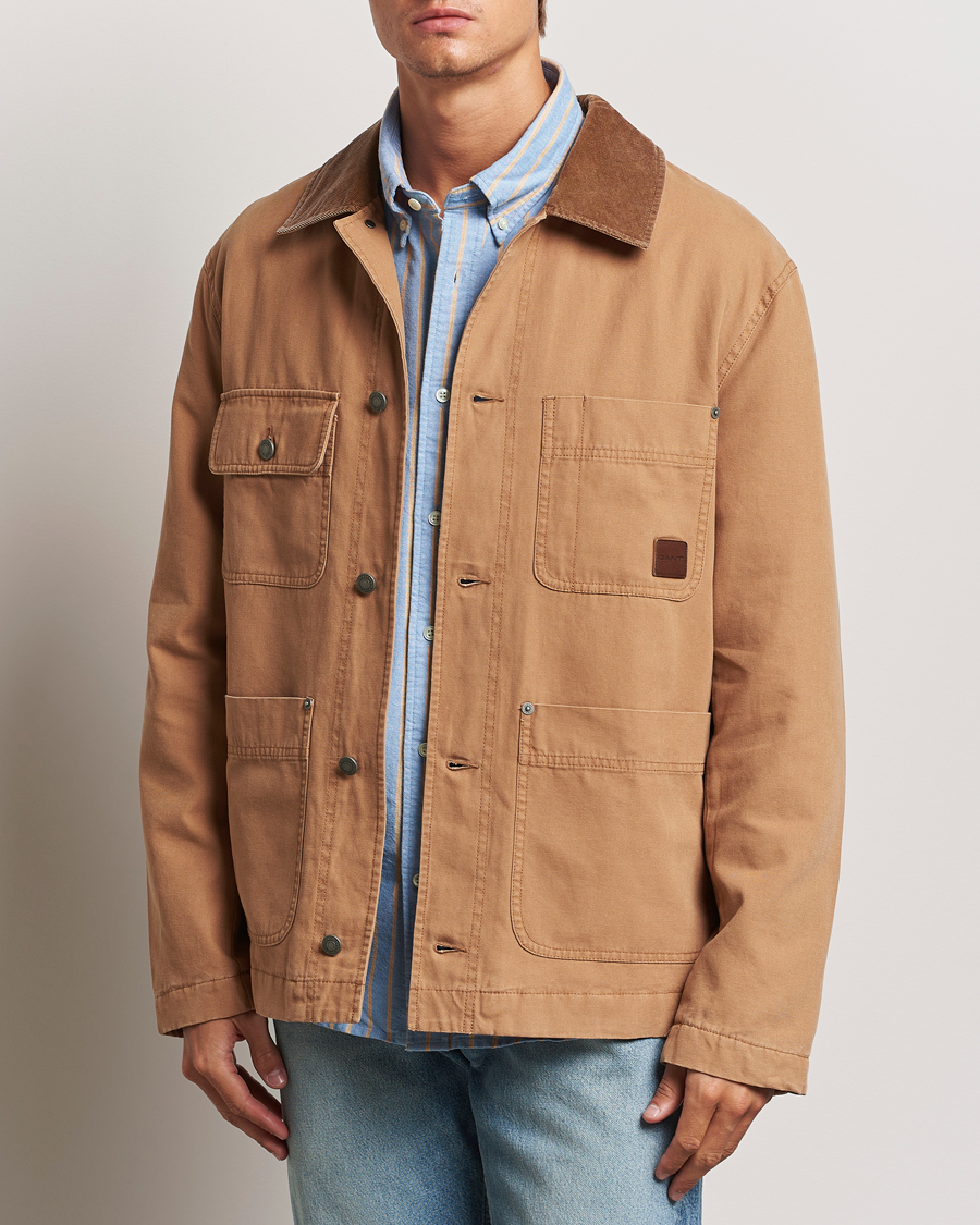 Herre | Jakker | GANT | Cotton Work Jacket Roasted Walnut