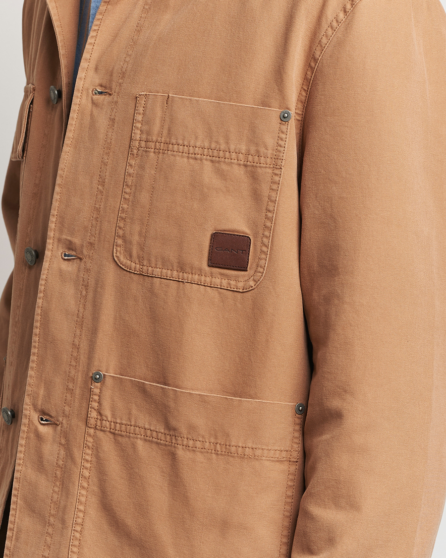 Herre | Jakker | GANT | Cotton Work Jacket Roasted Walnut