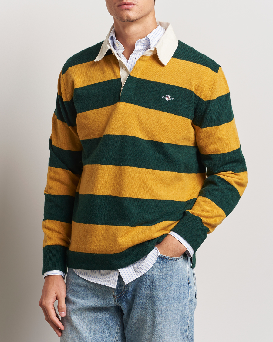 Herre | Gensere | GANT | Extra Fine Lambswool Striped Rugger Tartan Green