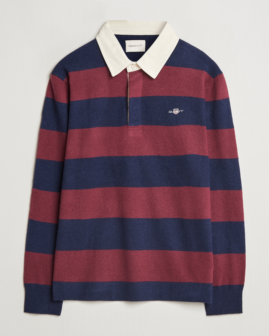 Herre | Gensere | GANT | Extra Fine Lambswool Striped Rugger Marine