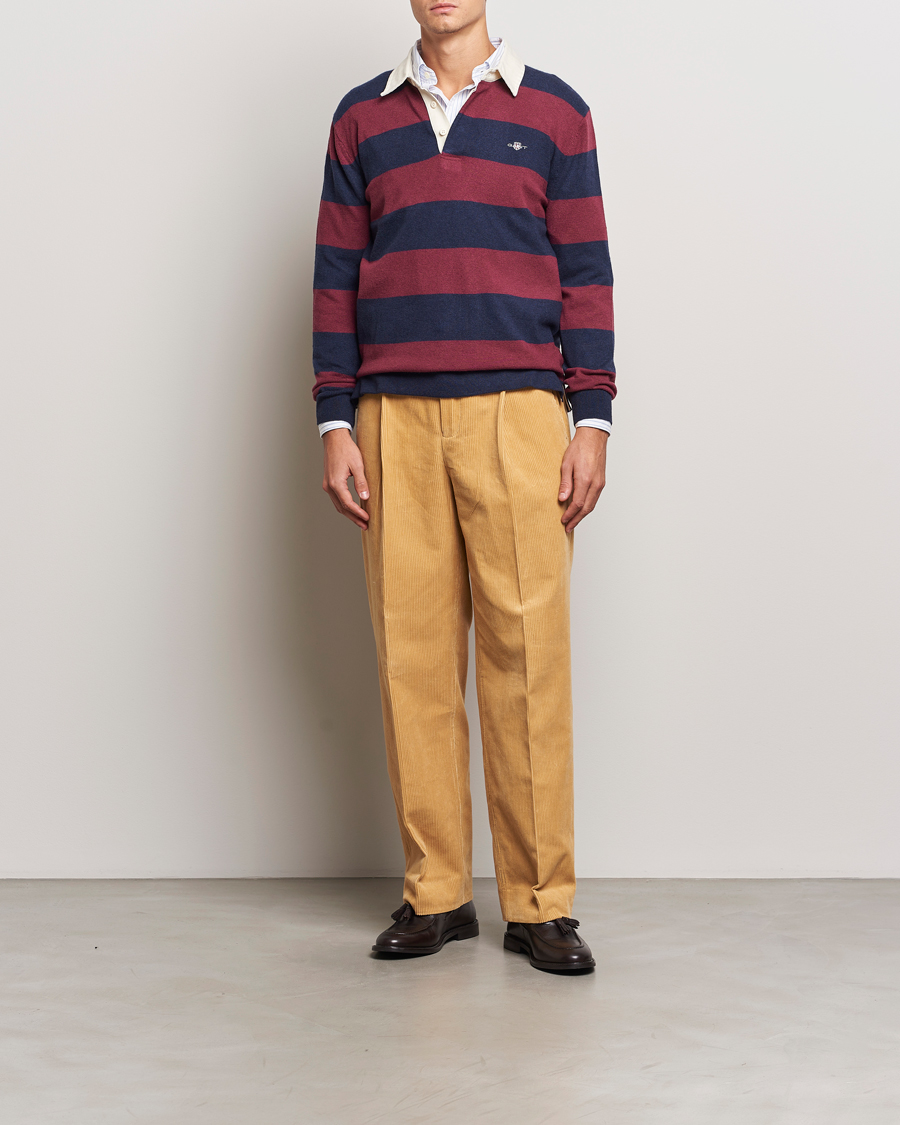 Herre | Gensere | GANT | Extra Fine Lambswool Striped Rugger Marine