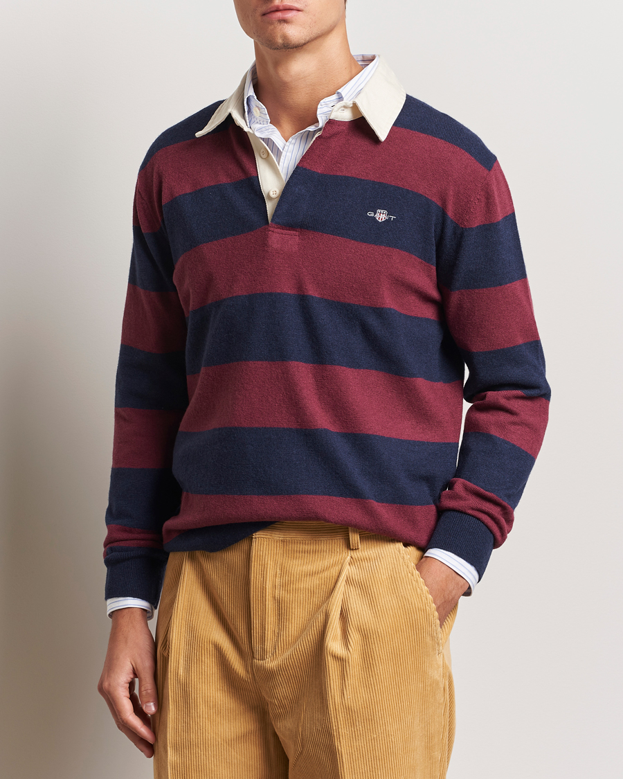 Herre | Gensere | GANT | Extra Fine Lambswool Striped Rugger Marine