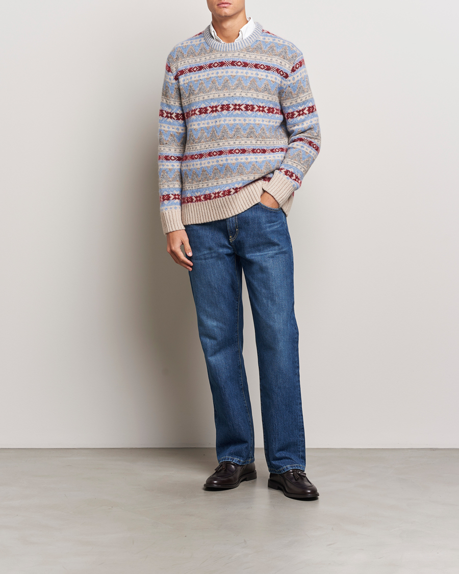 Herre | Gensere | GANT | Fair Isle Crew Neck Clear Sky