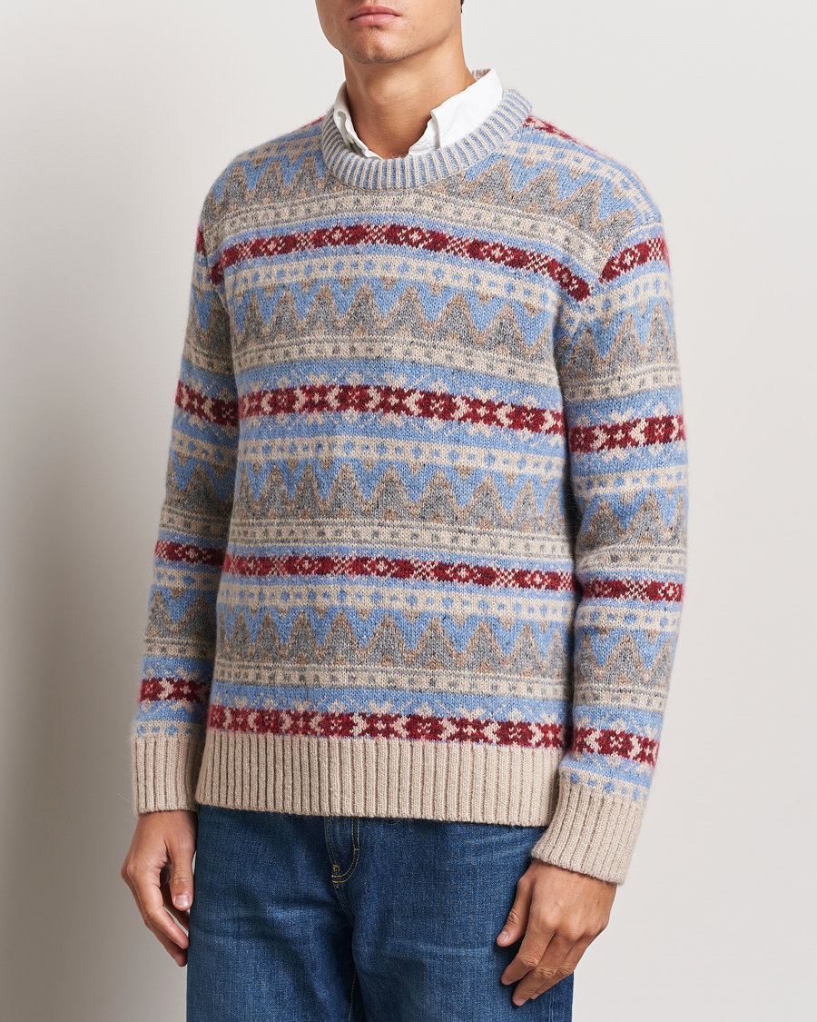 Herre | Gensere | GANT | Fair Isle Crew Neck Clear Sky