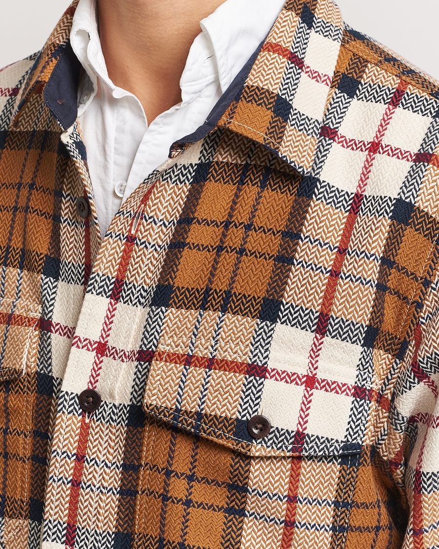 Herre | Skjorter | GANT | Herringbone Checked Overshirt Warm Earth