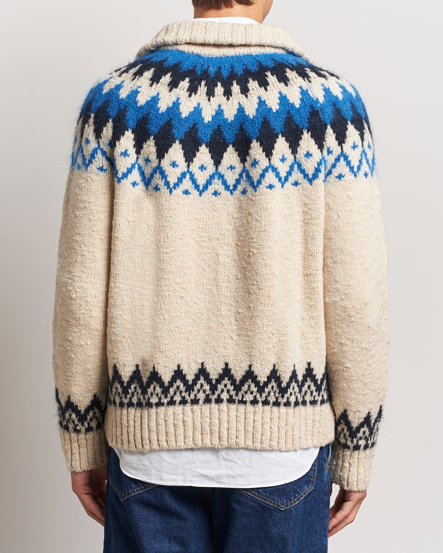 Herre | Gensere | Gant | Jacquard Zip Cardigan Cream