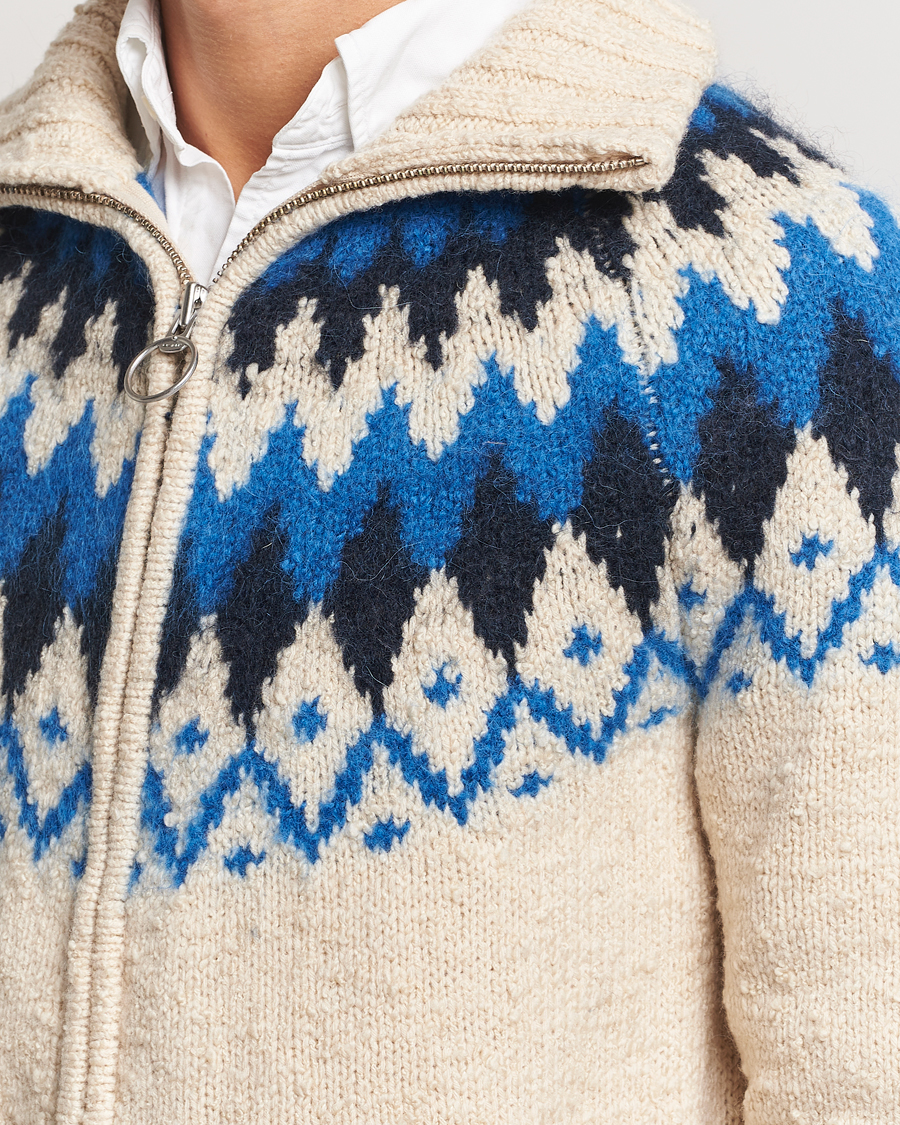 Herre | Gensere | Gant | Jacquard Zip Cardigan Cream
