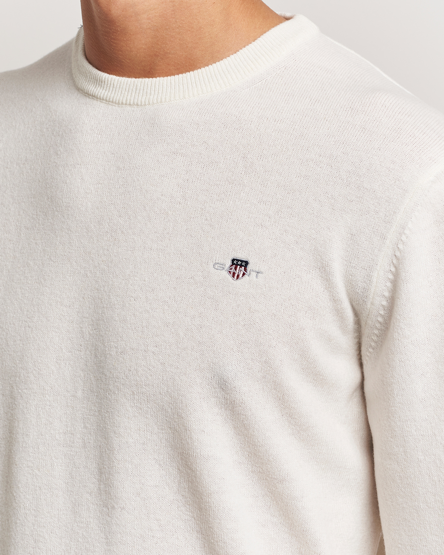 Herre | Gensere | GANT | Lambswool Crew Neck Pullover Cream