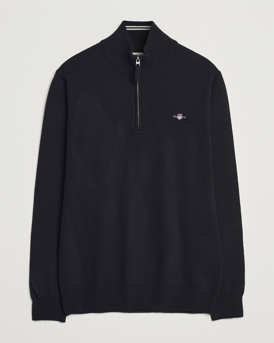 Herre | Gensere | GANT | Lamsbwool Half Zip Black
