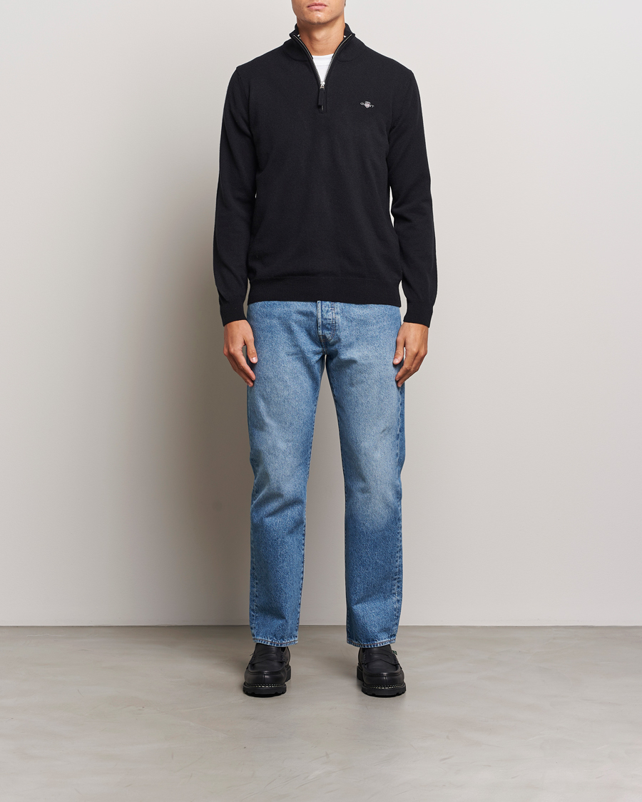 Herre | Gensere | GANT | Lamsbwool Half Zip Black
