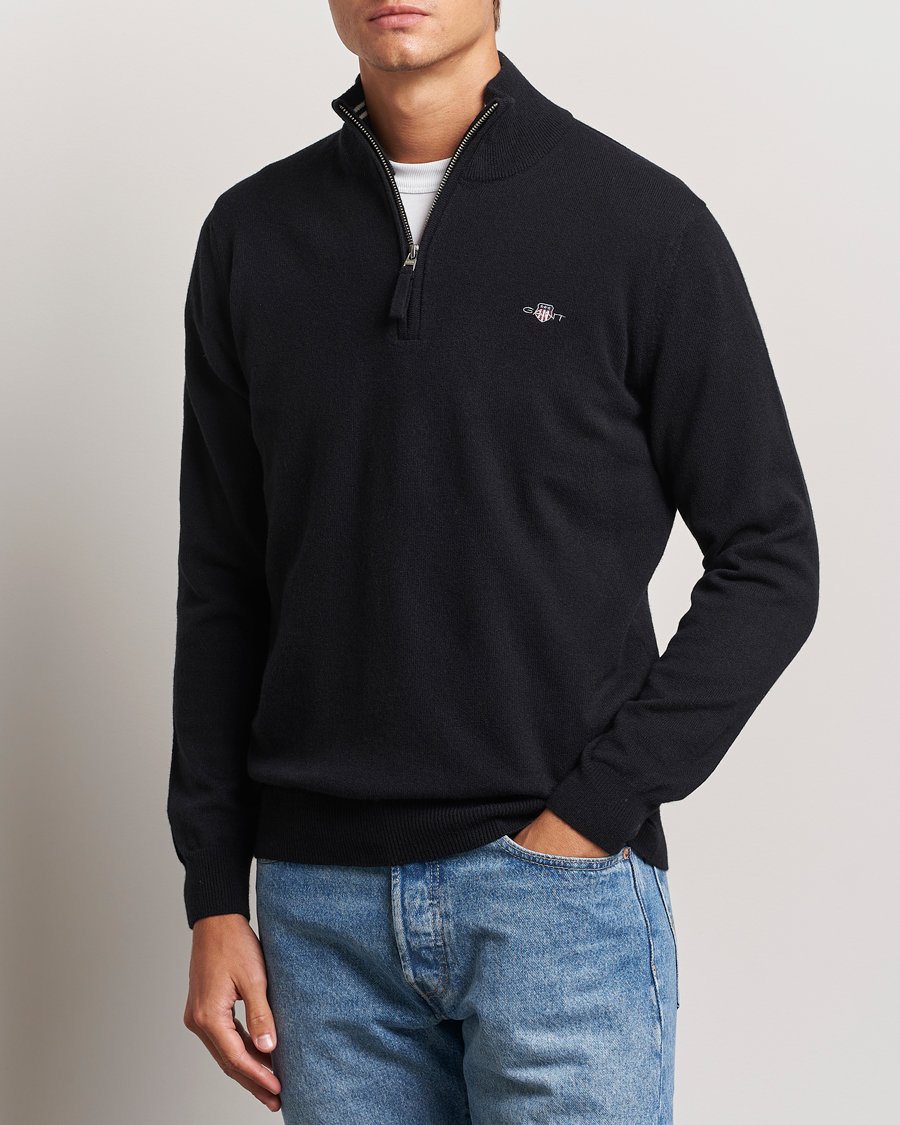 Herre | Gensere | GANT | Lamsbwool Half Zip Black