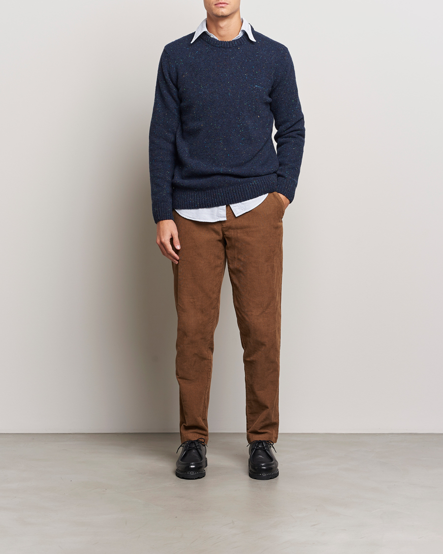 Herre | Gensere | GANT | Neps Wool Crew Neck Evening Blue