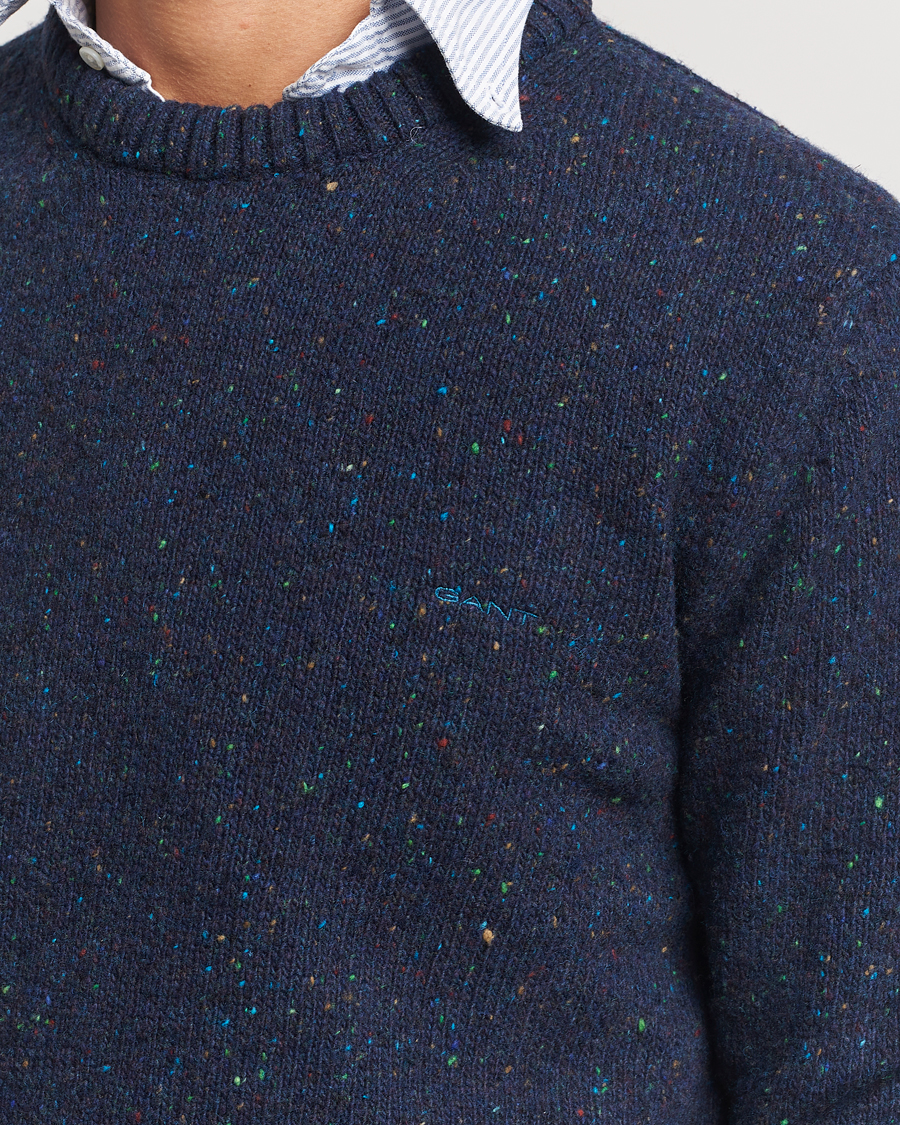 Herre | Gensere | GANT | Neps Wool Crew Neck Evening Blue